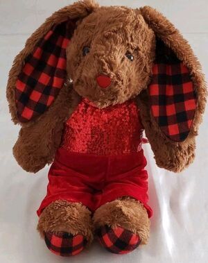 Perfect Build A Bear Workshop Buffalo Check Pawlette Bunny Rabbit 16  Animal....
